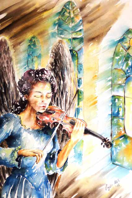 Bach'ı Hissetmek Kağıt Üzerine Suluboya 54x36 cm. 2016büyük