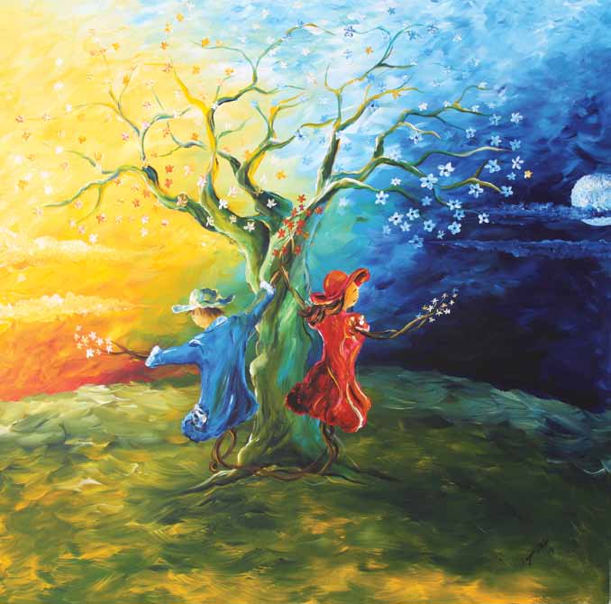 “Her Günü Saklamak , Seninle Birlikte”, T.Ü. Akrilik, 2017, 76x76 cm.