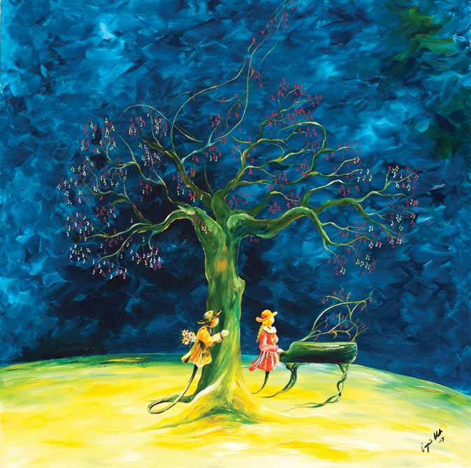 “Piyanist”, T.Ü. Akrilik, 2017, 76x76 cm.