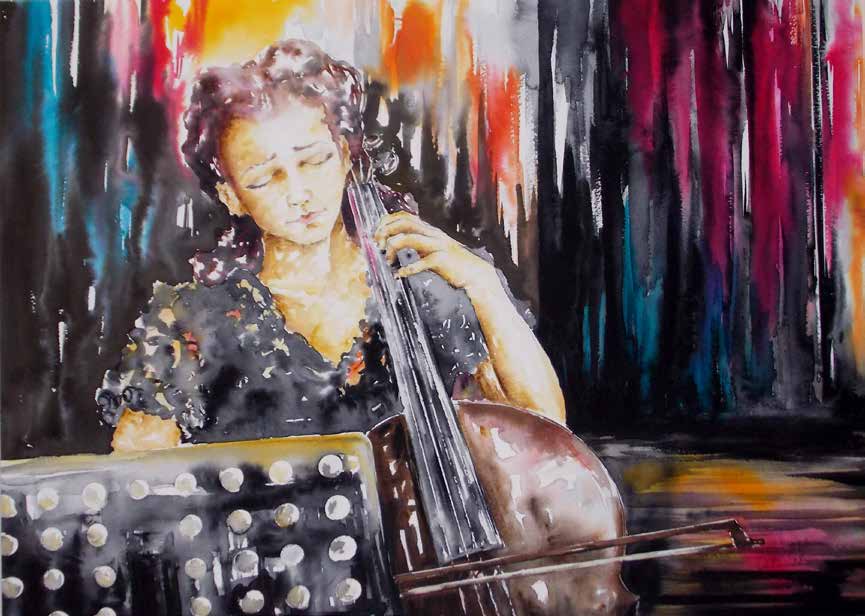 Romantik Duygular Kağıt Üzerine Suluboya 50x70 cm. 2015