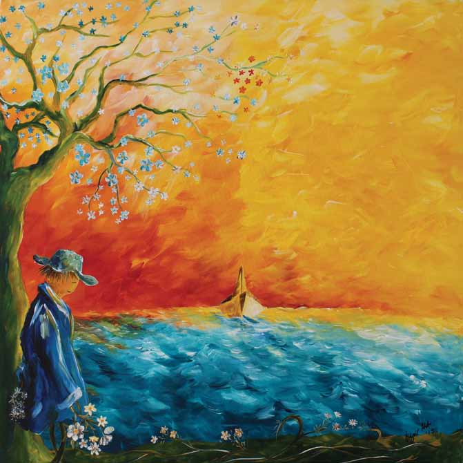 “Sevgili”, T.Ü. Akrilik, 2017, 76x76 cm.