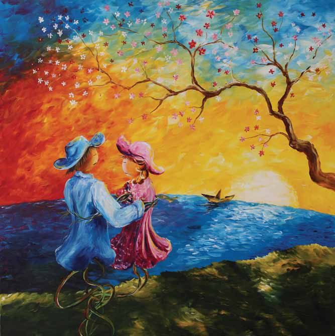 “Sonsuzluk Bitene Kadar”, T.Ü. Akrilik, 2017, 76x76 cm.