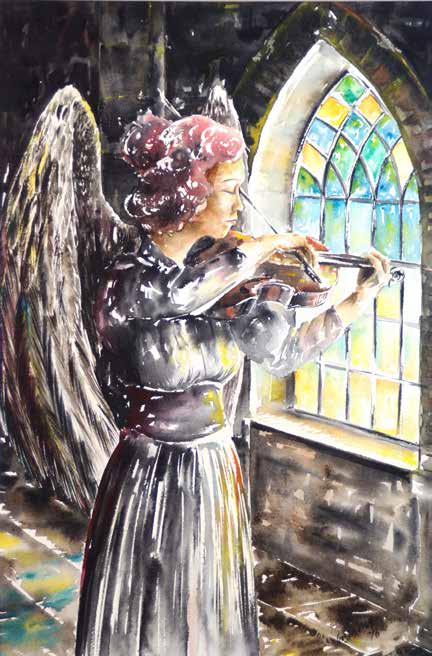 Tanrı İçin Kağıt Üzerine Suluboya 54x36 cm. 2016