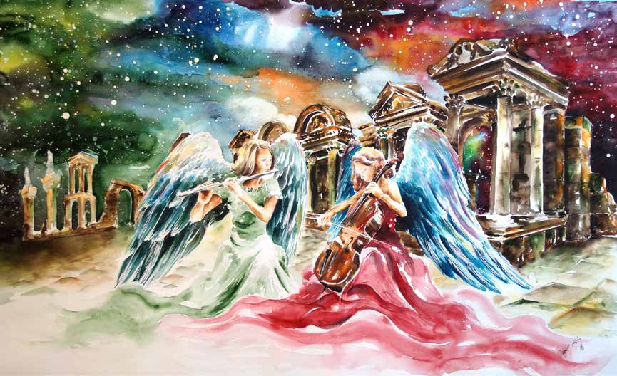 Tanrıların Işığı Altında-Kağıt Üzerine Suluboya-75x110 cm.-2016