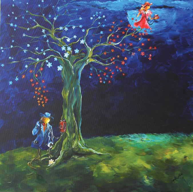 “Uzakta Değil”, T.Ü. Akrilik, 2017, 76x76 cm.