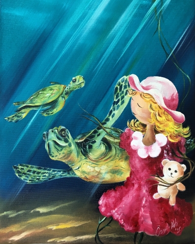 ''The World Of Children'' -Friens Of Aqua- 40x30cm Oil Color On Canvas 2020